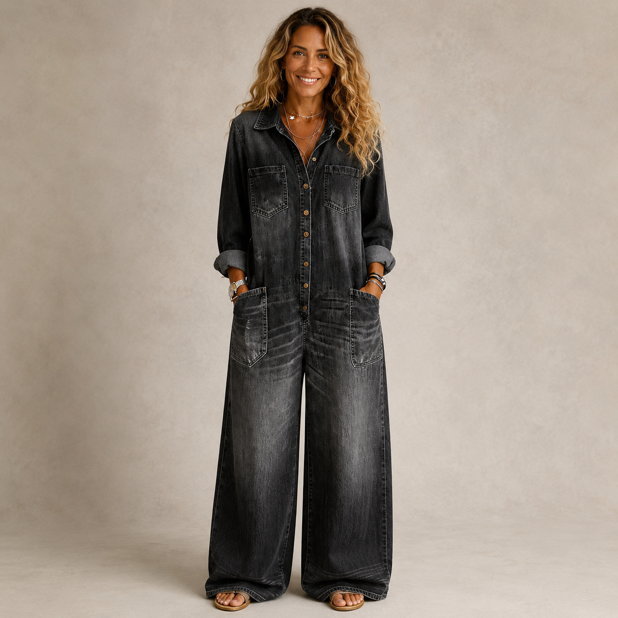 LENA | RELAXED DENIM BIB OVERALL