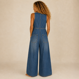 RUTH | VINTAGE EFFECT COTTON DENIM JUMPSUIT