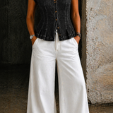 DANICA - V-NECK DENIM TOP
