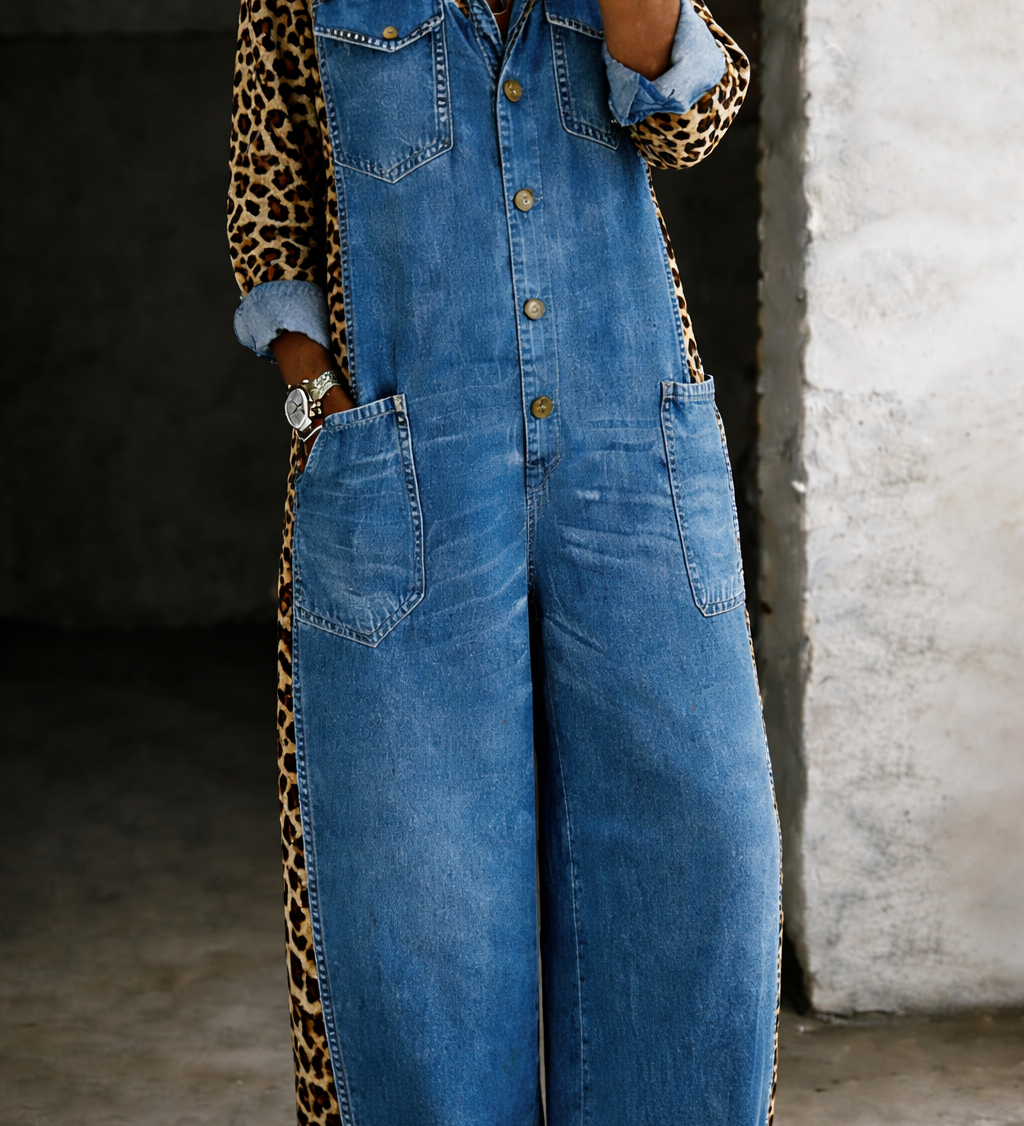 ALICIA - ONE PIECE DENIM SHIRT JUMPSUIT