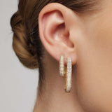 PAVÉ HOOP EARRINGS | GOLD JEWELLERY