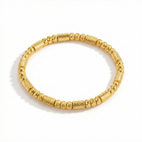BANGLE PEARL CYLINDER TEXTURED BRACELET | GOLD JEWELLERY