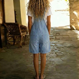 CORALIE - SHORT DENIM JUMPSUIT WITH SOFT COTTON TOUCH
