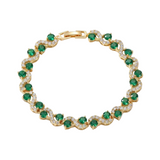 TENNIS ZIRCONIA ROUND GREEN TWIST PAVÉ BRACELET | GOLD JEWELLERY
