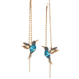 HUMMINGBIRD ENAMEL ZIRCONIA EARRINGS | GOLD JEWELLERY