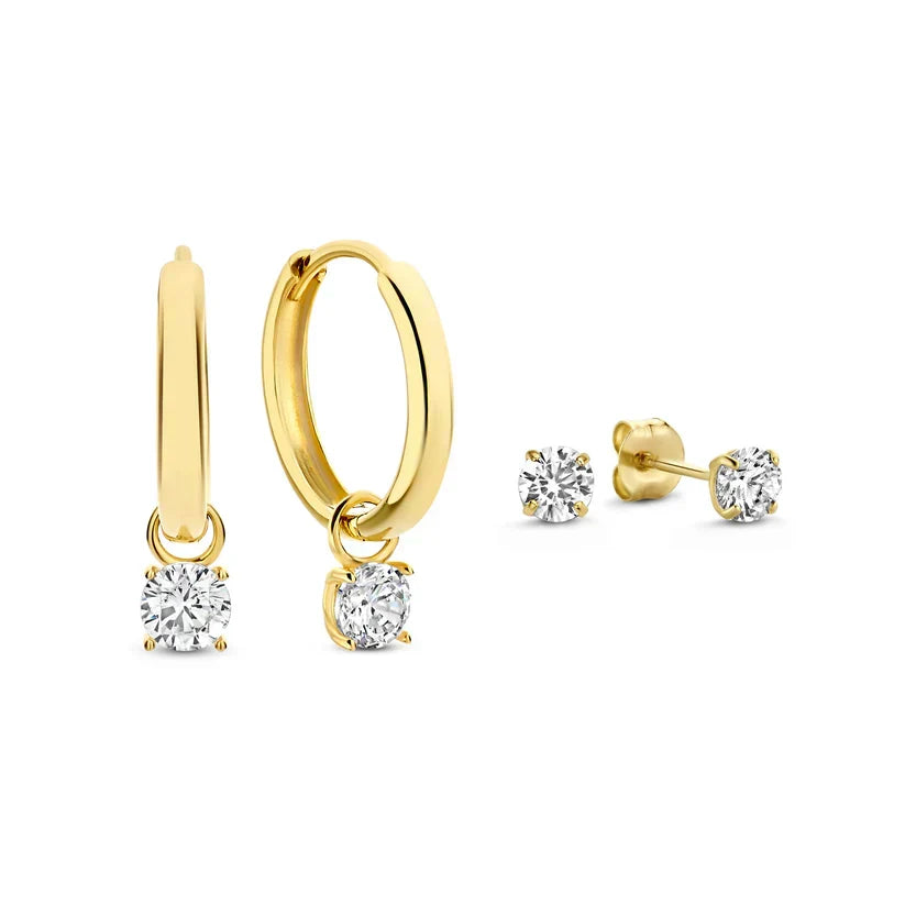 SET MOON STONE EARRINGS | WHITE GOLD JEWELLERY