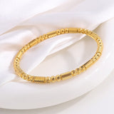 BANGLE PEARL CYLINDER TEXTURED BRACELET | GOLD JEWELLERY