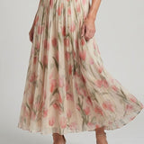 AURELLE | HALTER NECK FLORAL MIDI DRESS