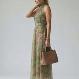 MIRELLE | GATHERED HALTER MIDI DRESS
