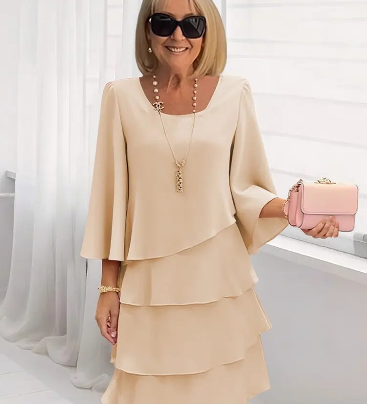 ELISE | BASIC ELEGANT HALF SLEEVE DRESS