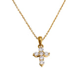 NECKLACE SMALL CROSS LARGE ZIRCONIA PENDANT | SILVER JEWELLERY