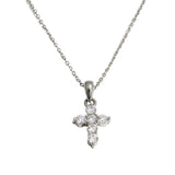 NECKLACE SMALL CROSS LARGE ZIRCONIA PENDANT | SILVER JEWELLERY