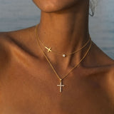 NECKLACE CROSS PAVÉ ZIRCONIA PENDANT | SILVER JEWELLERY