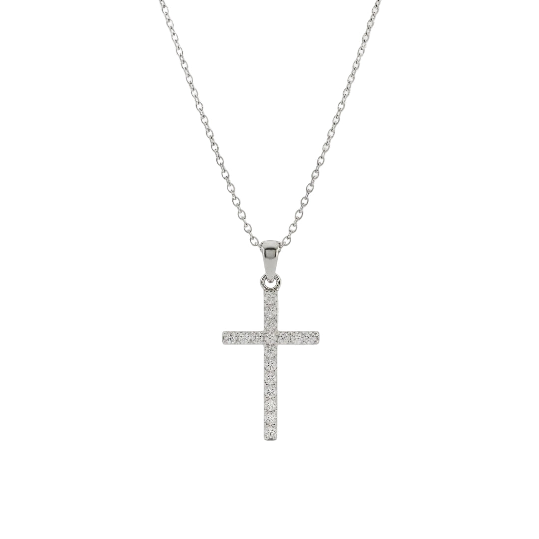 NECKLACE CROSS PAVÉ ZIRCONIA PENDANT | GOLD JEWELLERY