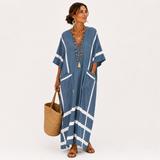 LEILA BLUE STRIPES CAFTAN