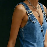 KAITLYN - LONG DENIM BUTTON DOWN DRESS