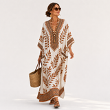 NORA CRÈME BOTANICAL CAFTAN
