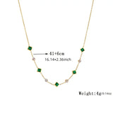 CHAIN STONES SQUARE EMERALD AND ZIRCONIA ALTERNATING NECKLACE | GOLD JEWELLERY