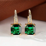 MYSTIC SAPPHIRE STONE HOOP EARRINGS | GOLD JEWELLERY II