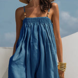 ADDISON - DENIM WIDE-LEG JUMPSUIT