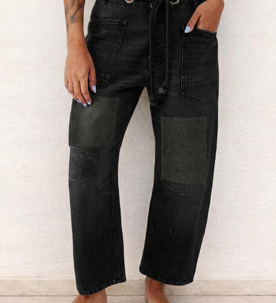 JOCELYN - PATCHWORK DRAWSTRING JEANS