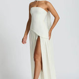 SOLENNE | ELEGANT LIGHT-TONE DRESS
