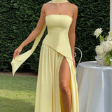 SOLENNE | ELEGANT LIGHT-TONE DRESS
