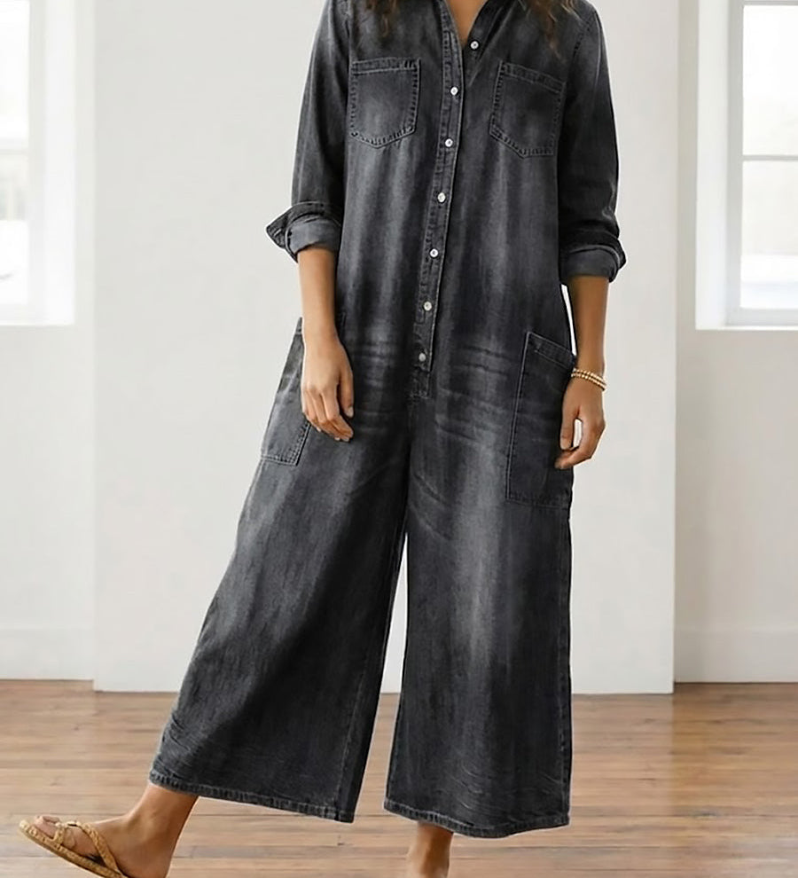 STELLA - DENIM COTTON JUMPSUIT