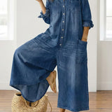 STELLA - DENIM COTTON JUMPSUIT
