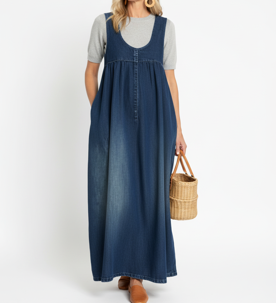KYLIE - VINTAGE DENIM MAXI DRESS