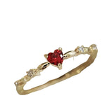 HEART RUBY RING | GOLD JEWELLERY
