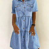 EVA - CASUAL ELEGANT DENIM DRESS