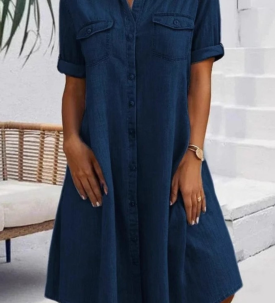BAILEY - CASUAL DENIM STYLE MIDI DRESS