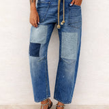 JOCELYN - PATCHWORK DRAWSTRING JEANS