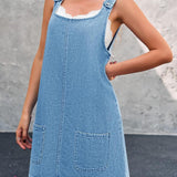 ANNE - CASUAL DENIM OVERALL DRESS