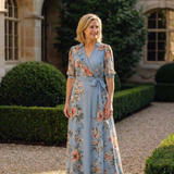 ELOWEN | FLORAL V-NECK WRAP MAXI DRESS